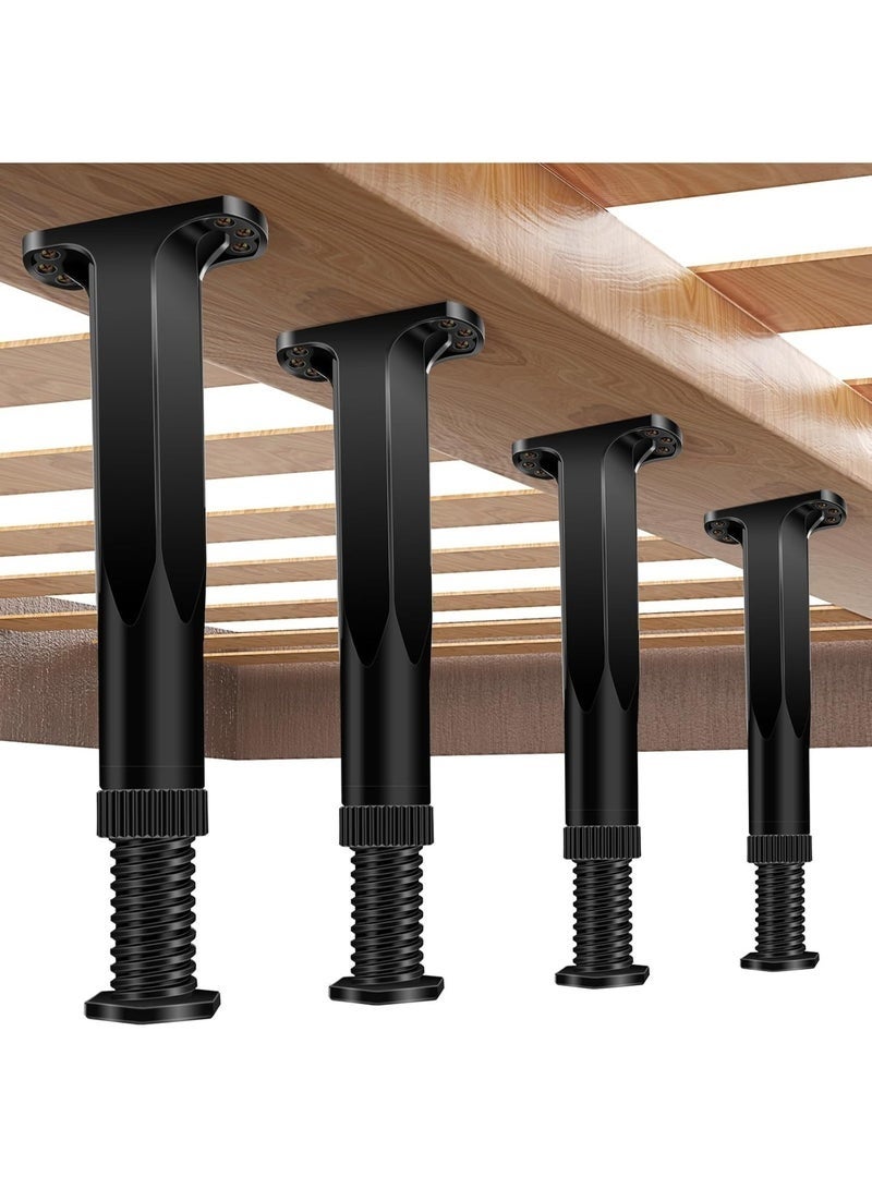 4 PCS Adjustable Height Bed Frame Support Legs - 7.8-14.6inch Bed Slats Support Leg with Screws, Furniture Legs for Bed Frame/Bed Center Slat/Cabinet/Dresser/Table/Sofa/Chair, Bed Replacement Legs - Image 1